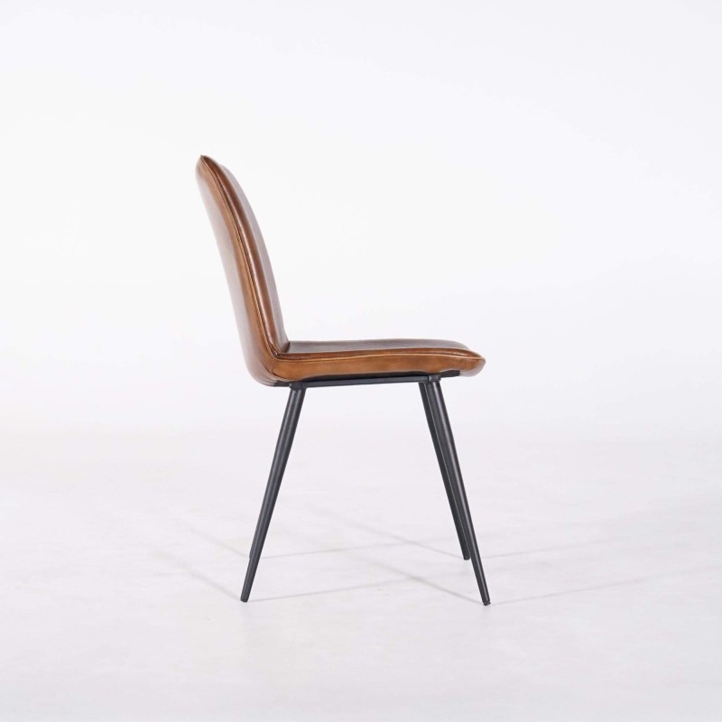 Vintage-Lederstuhl in Braun - Dock