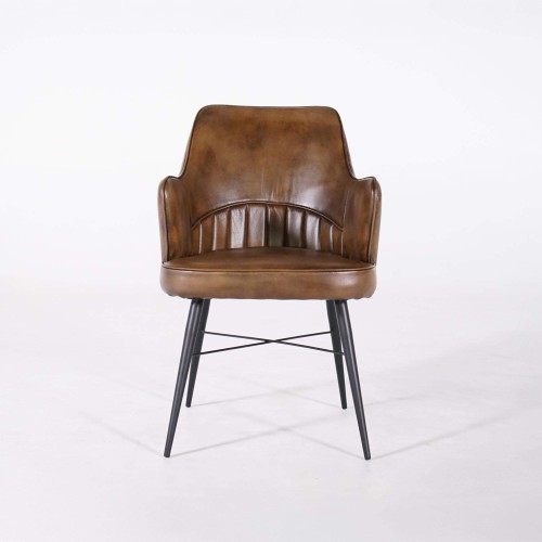 Vintage-Lederstuhl mit Armlehnen - Yard