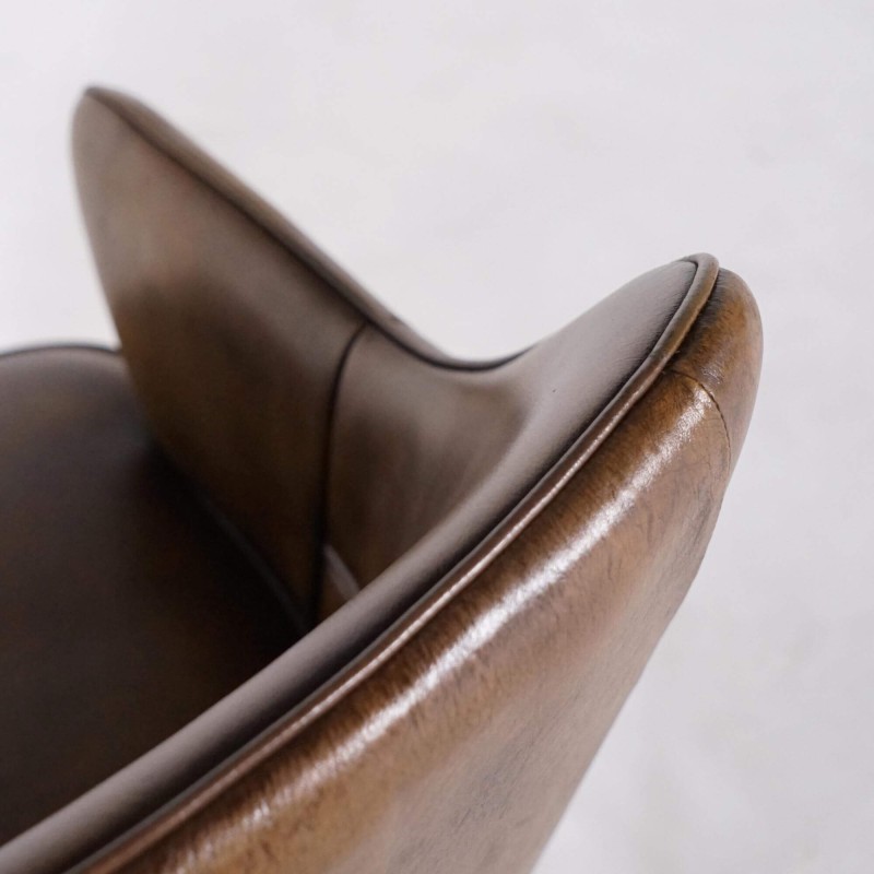 Vintage-Lederstuhl mit Armlehnen - Yard