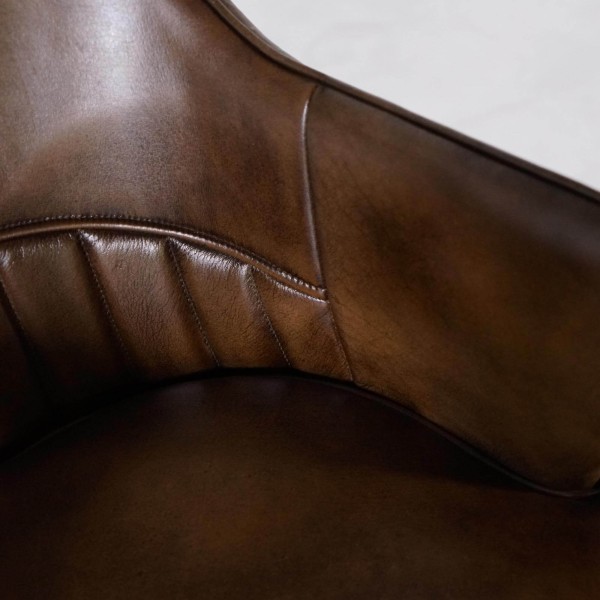 Vintage-Lederstuhl mit Armlehnen - Yard