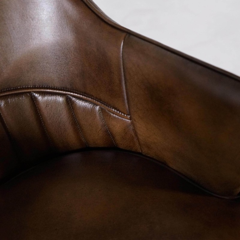 Vintage-Lederstuhl mit Armlehnen - Yard