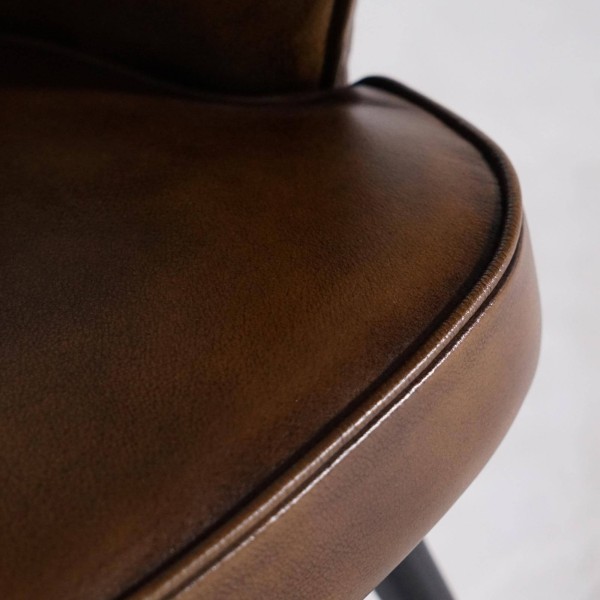 Vintage-Lederstuhl mit Armlehnen - Yard