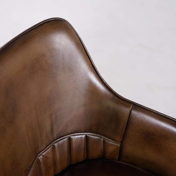 Vintage-Lederstuhl mit Armlehnen - Yard