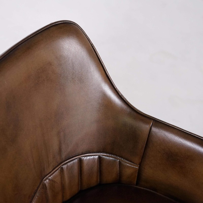 Vintage-Lederstuhl mit Armlehnen - Yard