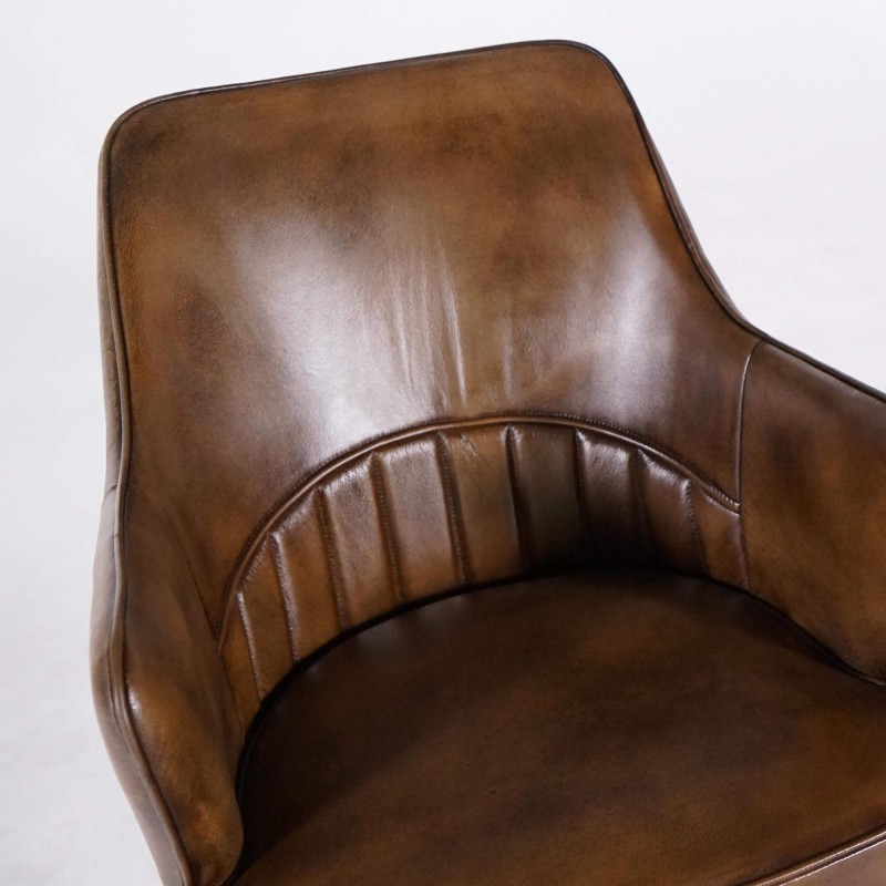 Vintage-Lederstuhl mit Armlehnen - Yard