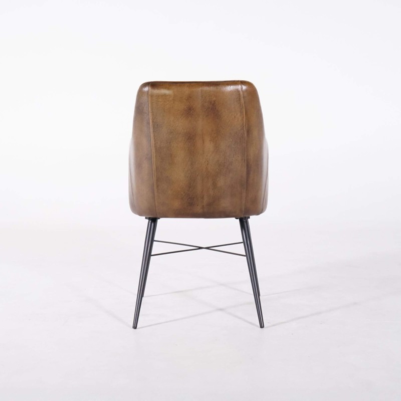 Vintage-Lederstuhl mit Armlehnen - Yard