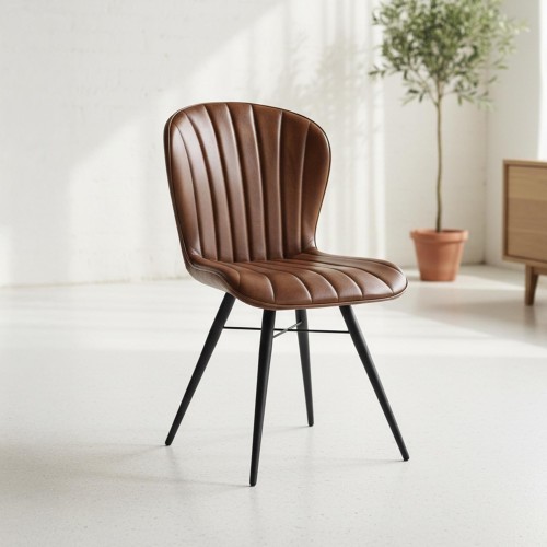 Vintage-Stuhl aus Echtleder...