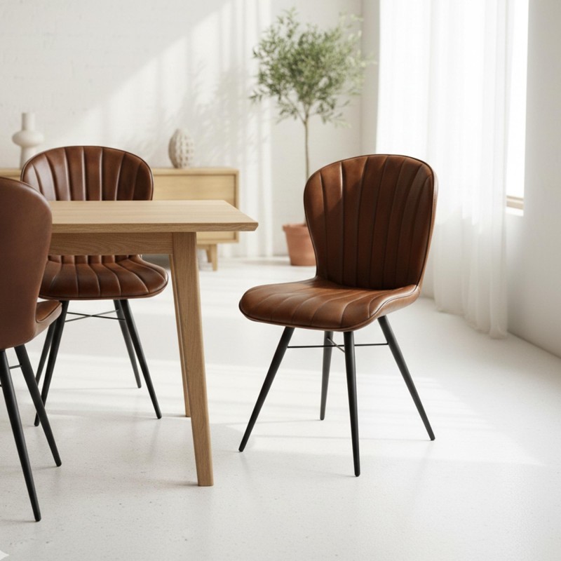 Vintage-Stuhl aus Echtleder - District