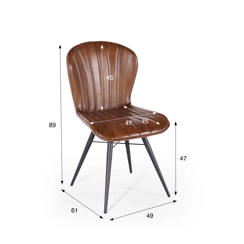 Vintage-Stuhl aus Echtleder - District