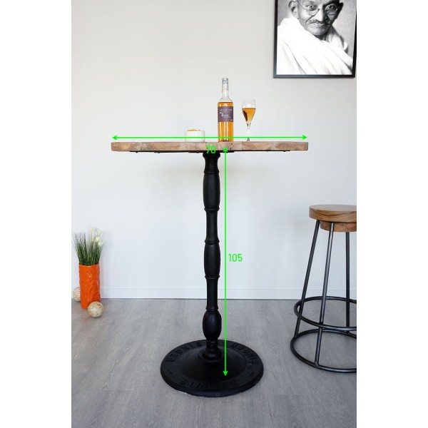 Hoher Bistro-Restauranttisch quadratisch 70 cm