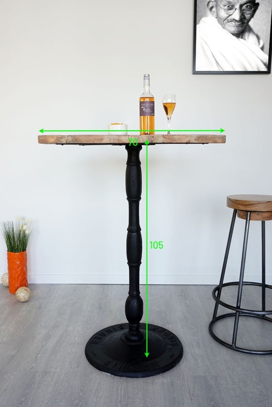 Hoher Bistro-Restauranttisch quadratisch 70 cm