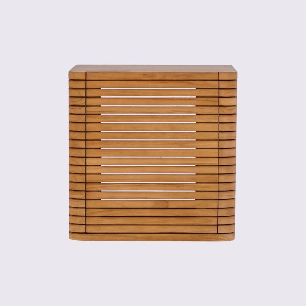 Hängendes Badmöbel aus Teakholz - Lattis