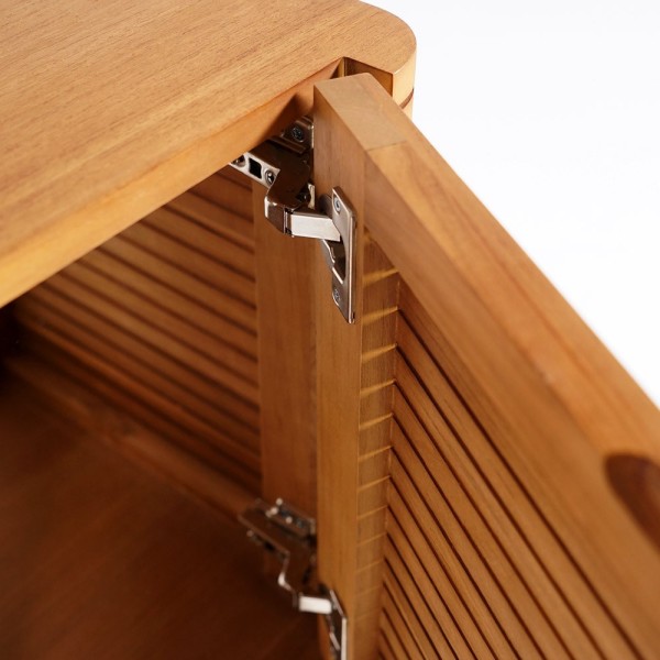 Hängendes Badmöbel aus Teakholz - Lattis