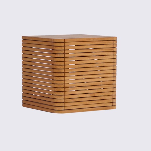 Hängendes Badmöbel aus Teakholz - Lattis