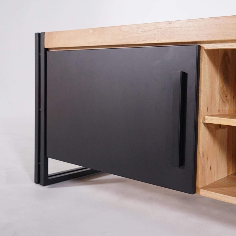 TV Lowboard aus Massivholz und Metall - Liverpool