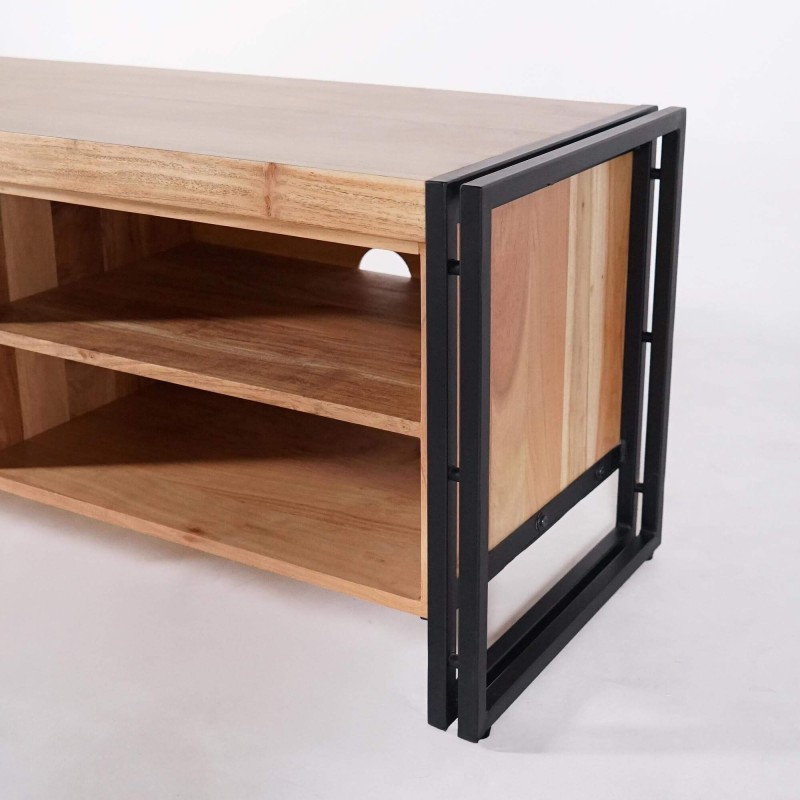 TV Lowboard aus Massivholz und Metall - Liverpool