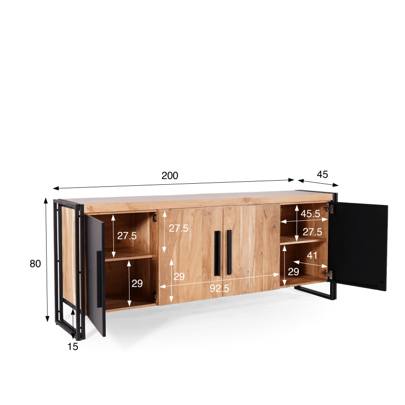 Massivholz-Anrichte im Industrial Style - Liverpool