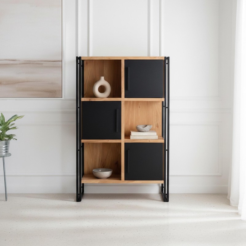 Bücherregal aus Massivholz und Metall - Liverpool