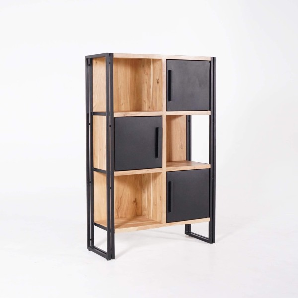 Bücherregal aus Massivholz und Metall - Liverpool