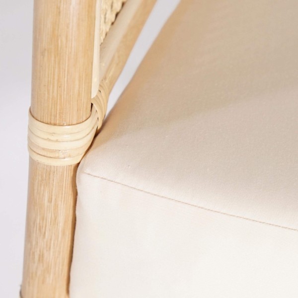 Sessel aus natürlichem Rattan mit beigem Kissen - Haru