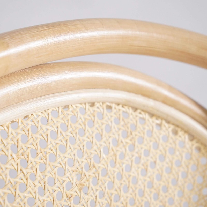 Sessel aus natürlichem Rattan mit beigem Kissen - Yuki