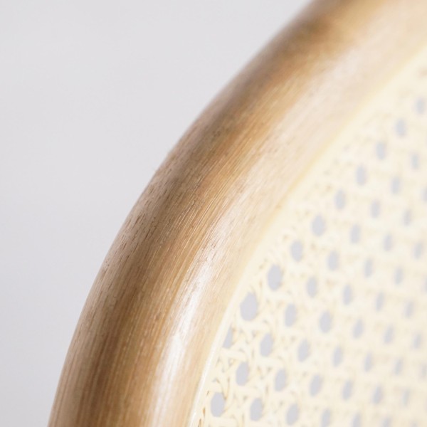 Stuhl aus natürlichem Rattan mit beigem Kissen - Louna