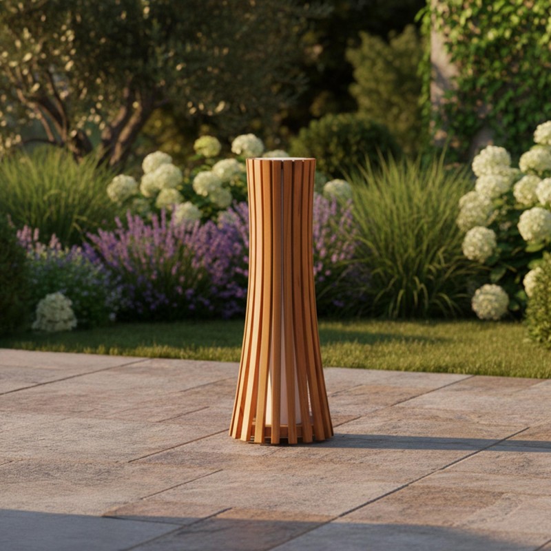 Außenlampe aus Teakholz H52 cm - Liven