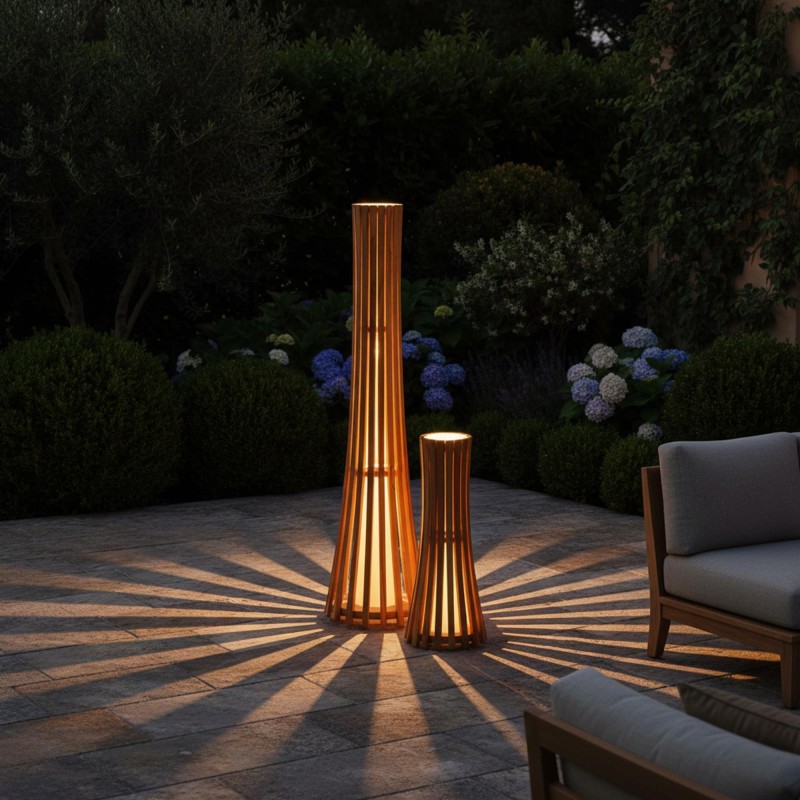 Außenlampe aus Teakholz H52 cm - Liven