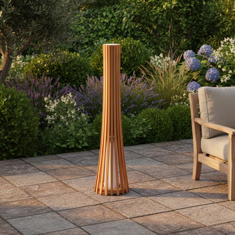 Außenlampe aus Teakholz H100 cm - Liven