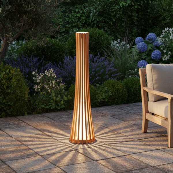 Außenlampe aus Teakholz H100 cm - Liven