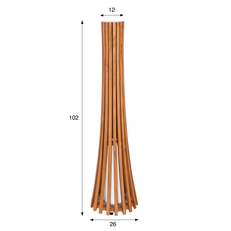 Außenlampe aus Teakholz H100 cm - Liven