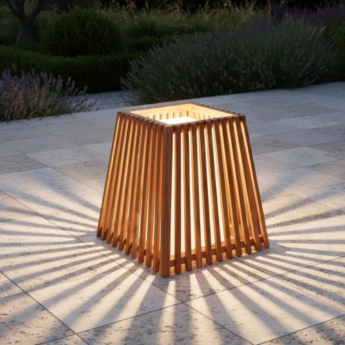 Außenlampe aus Teakholz H50 cm - Nori