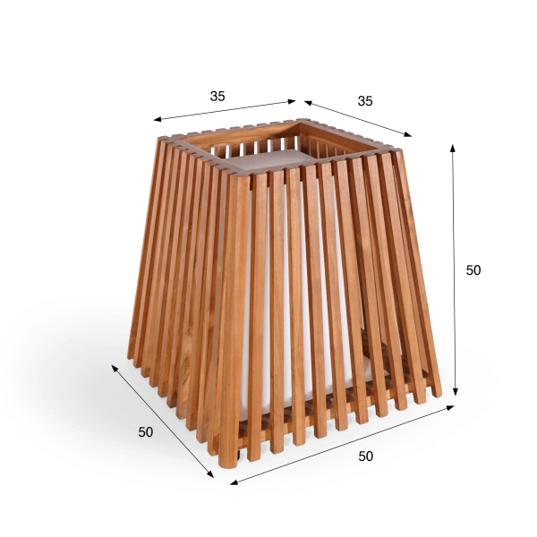 Außenlampe aus Teakholz H50 cm - Nori