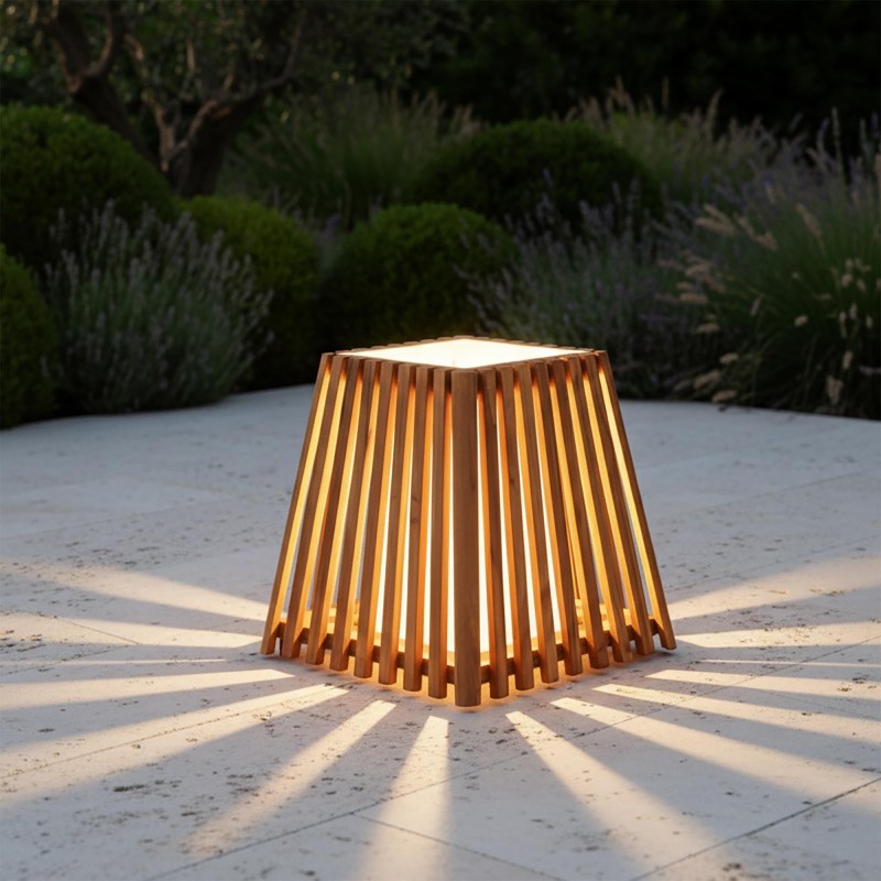 Außenlampe aus Teakholz H40 cm - Nori