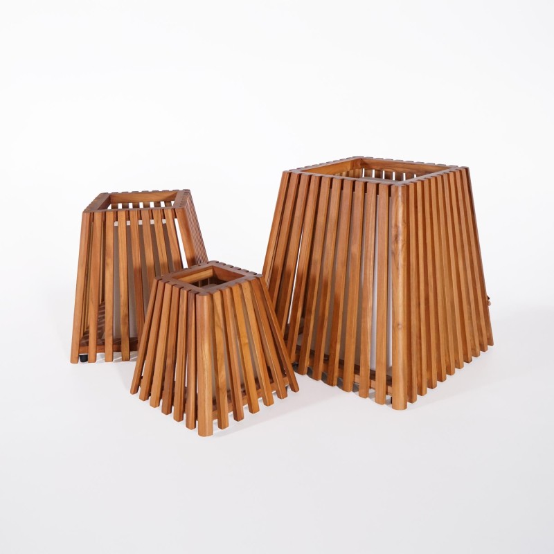 Außenlampe aus Teakholz H40 cm - Nori