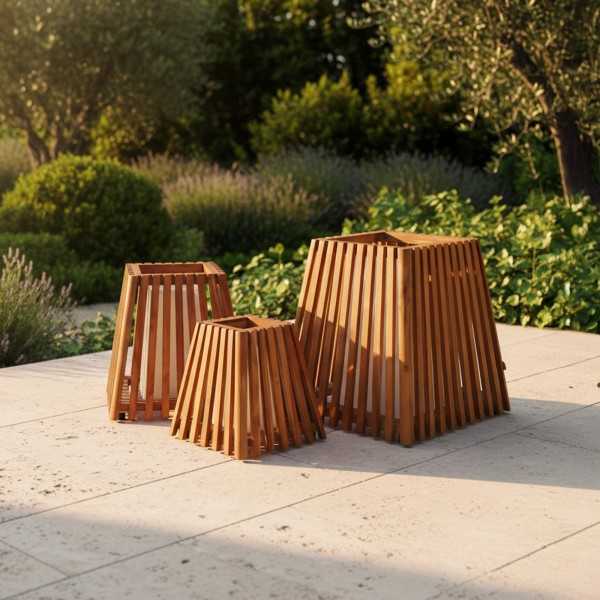 Außenlampe aus Teakholz H40 cm - Nori