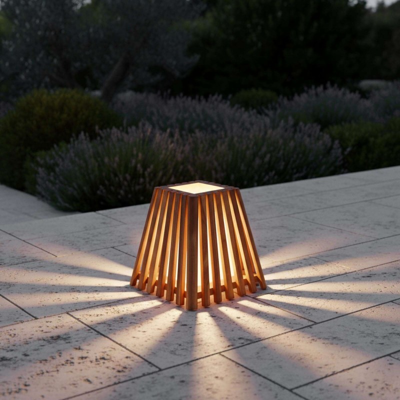 Außenlampe aus Teakholz H30 cm - Nori
