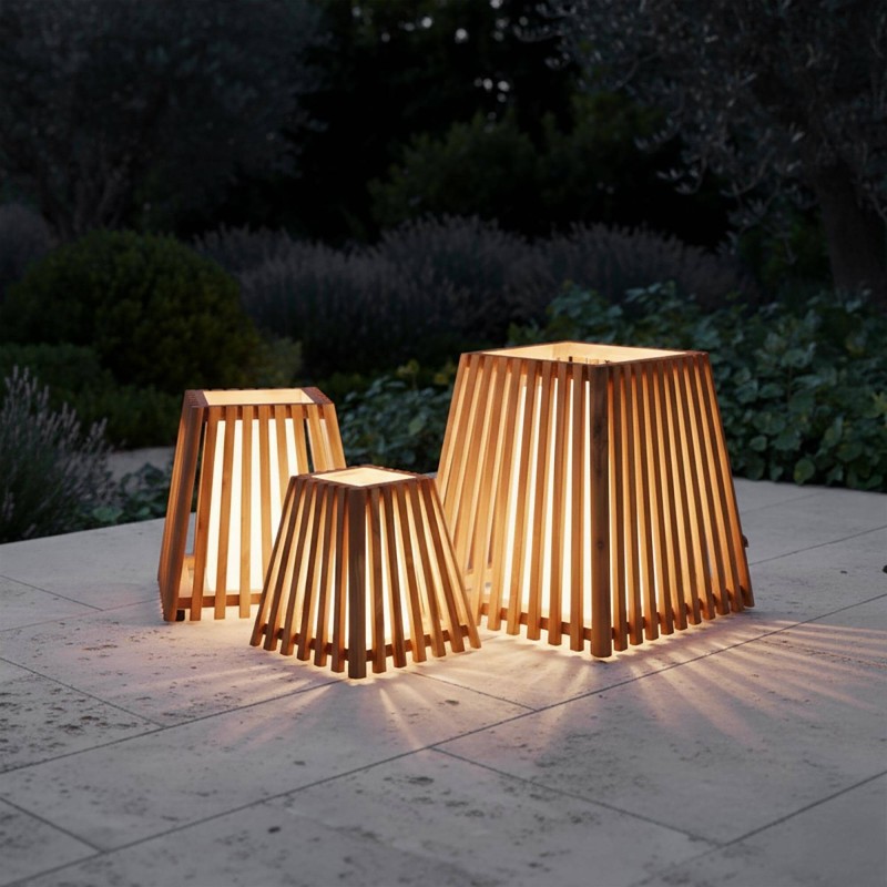 Außenlampe aus Teakholz H30 cm - Nori