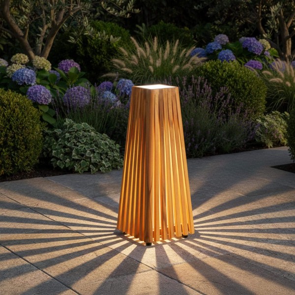 Außenlampe aus Teakholz H50 cm - Taro