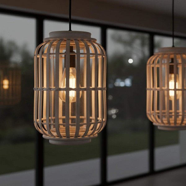 Hängelampe aus natürlichem Rattan - Tuka