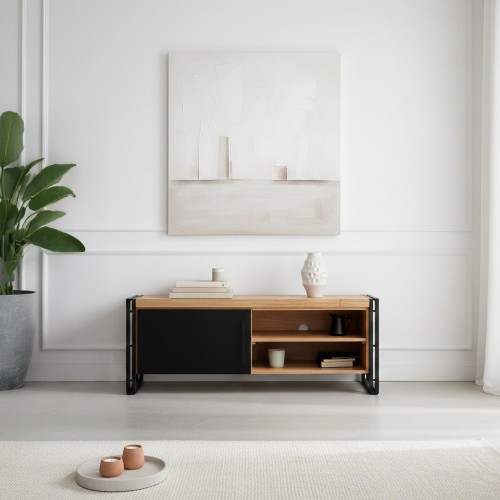 TV Lowboard aus Massivholz und Metall - Liverpool