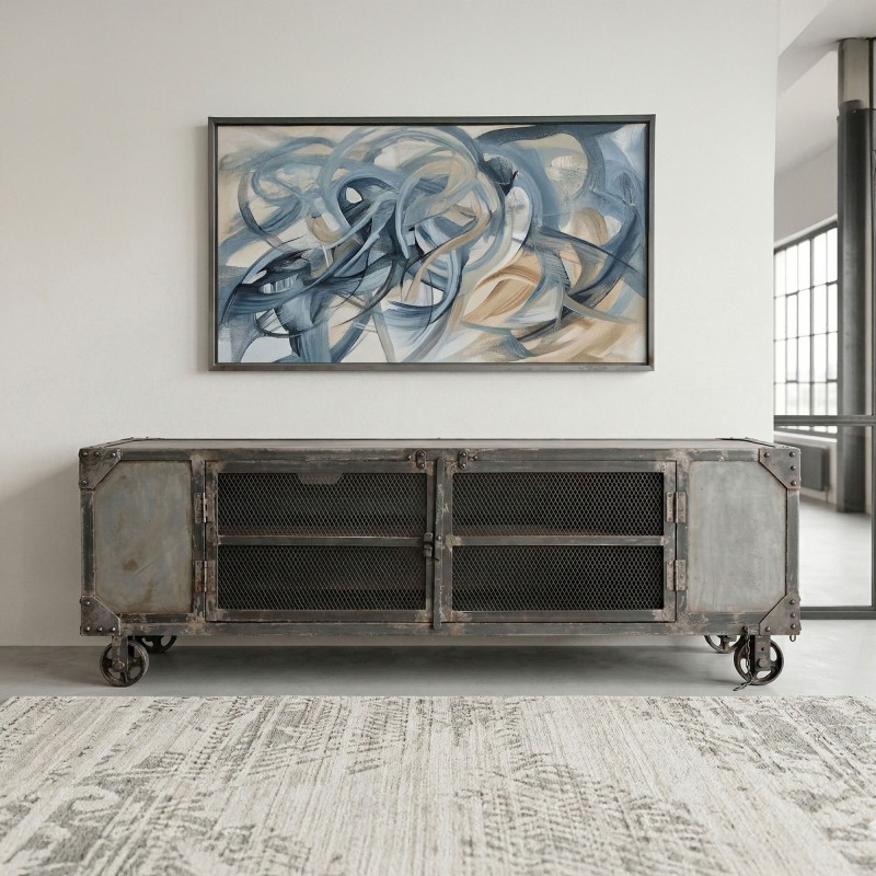 Industrielles TV-Möbel natur