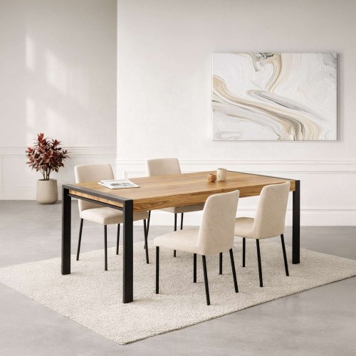 Esstisch aus Massivholz und Metall - Liverpool