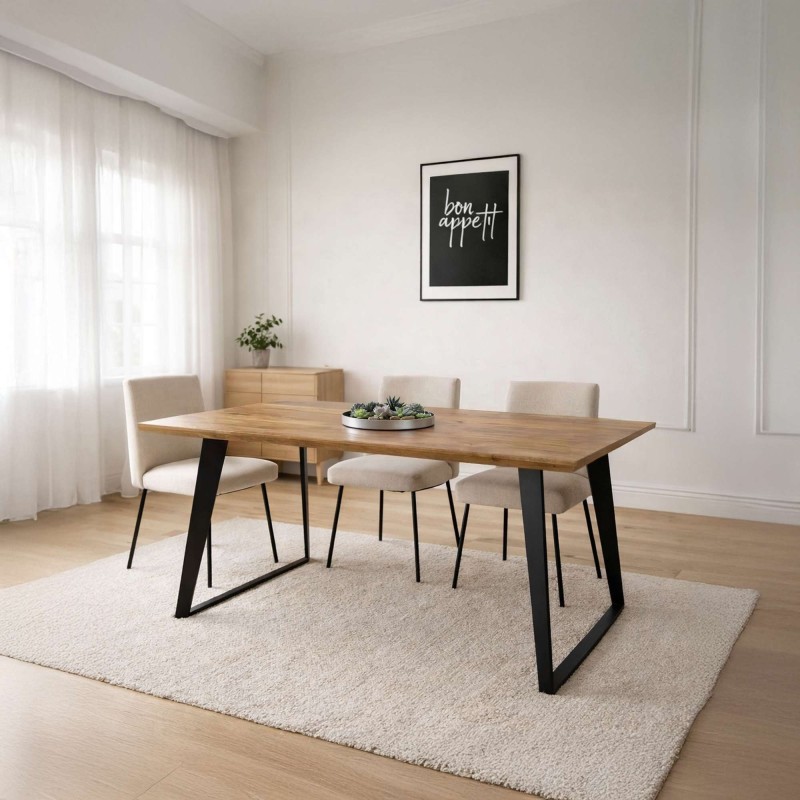 Esstisch aus Holz und Metall - Manhattan