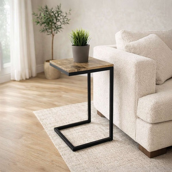 Sofa-Endstück Holzplatte und Metallfuß