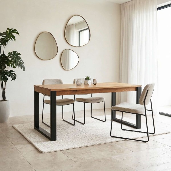 Esstisch aus Holz und Metall 160 cm – Osaka