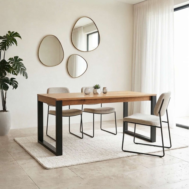 Esstisch aus Holz und Metall 160 cm – Osaka