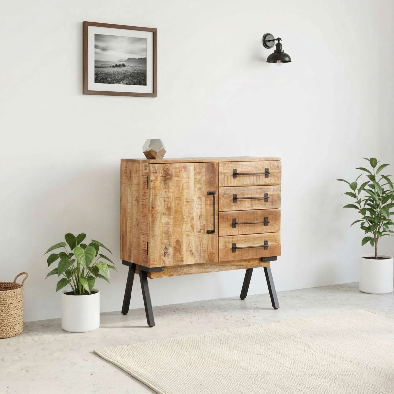 Kleines Sideboard aus Massivholz - Retro Archi
