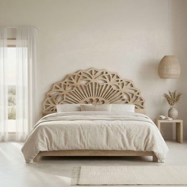 Kopfteil aus geschnitztem Holz 160 cm - Solara