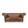 Chesterfield-Sofa aus braunem Echtleder, 2-Sitzer - Henry
